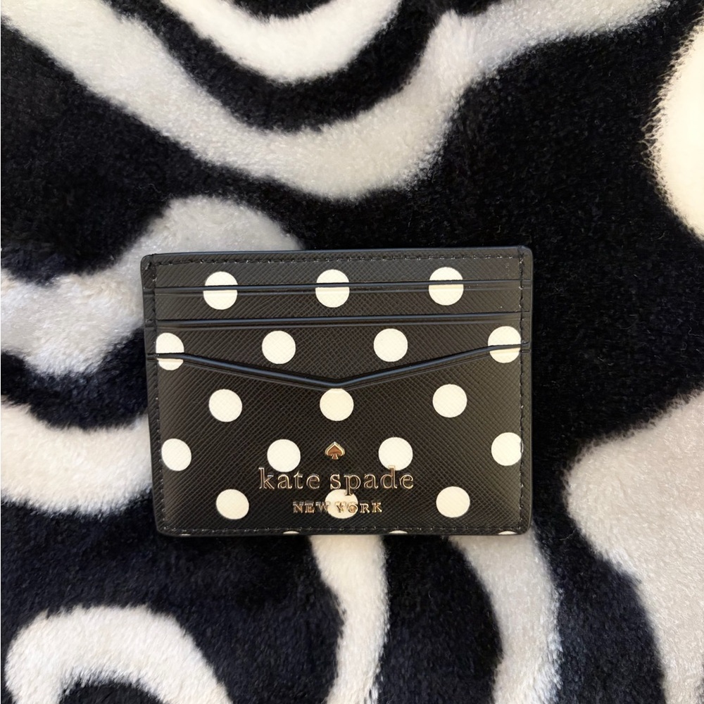 kate spade Black and White Polka Dot Card Case